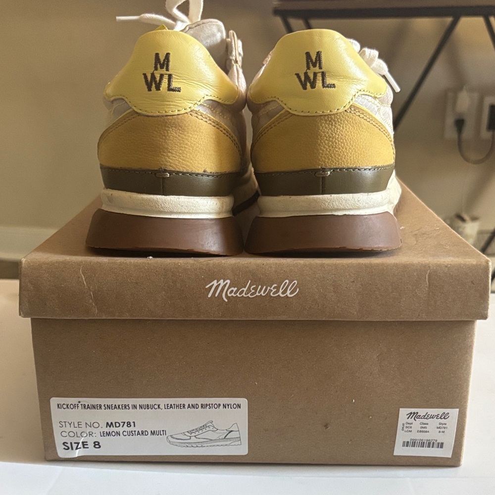 Madewell Yellow and Brown Sneakers